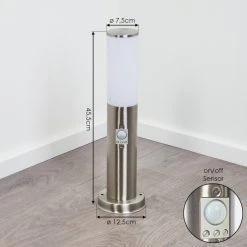 Hofstein Caserta Wegeleuchte Nickel-Matt, Wei&szlig;, 1-flammig, Bewegungsmelder -Außenleuchten Verkaufe caserta wegeleuchte h3538937 3