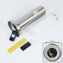 Hofstein Caserta Wegeleuchte Nickel-Matt, Wei&szlig;, 1-flammig, Bewegungsmelder -Außenleuchten Verkaufe caserta wegeleuchte h3538937 4