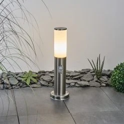 Hofstein Caserta Wegeleuchte Nickel-Matt, Wei&szlig;, 1-flammig, Bewegungsmelder -Außenleuchten Verkaufe caserta wegeleuchte h3538937 8