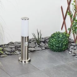 Hofstein Caserta Wegeleuchte Nickel-Matt, Wei&szlig;, 1-flammig, Bewegungsmelder -Außenleuchten Verkaufe caserta wegeleuchte h3538937 9