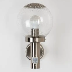 Hofstein Cordova Au&szlig;enwandleuchte Edelstahl, Transparent, Klar, 1-flammig, Bewegungsmelder -Außenleuchten Verkaufe cordova aussenwandleuchte h3005927 3