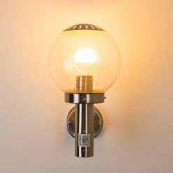 Hofstein Cordova Au&szlig;enwandleuchte Edelstahl, Transparent, Klar, 1-flammig, Bewegungsmelder -Außenleuchten Verkaufe cordova aussenwandleuchte h3005927 5