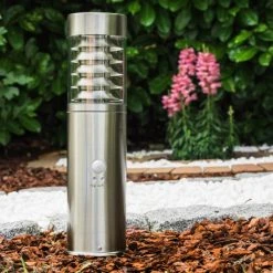 Hofstein Dakar Au&szlig;ensockelleuchte Edelstahl, 1-flammig, Bewegungsmelder -Außenleuchten Verkaufe dakar aussensockelleuchte h365 11