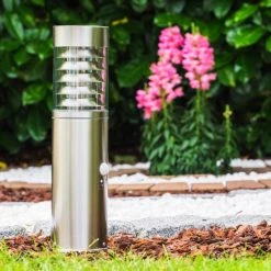 Hofstein Dakar Au&szlig;ensockelleuchte Edelstahl, 1-flammig, Bewegungsmelder -Außenleuchten Verkaufe dakar aussensockelleuchte h365 9