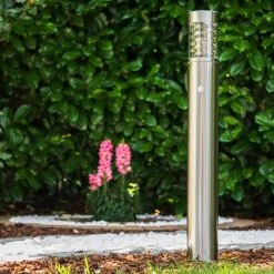 Hofstein Dakar Aussenstehleuchte Edelstahl, 1-flammig, Bewegungsmelder -Außenleuchten Verkaufe dakar aussenstehleuchte h120 8