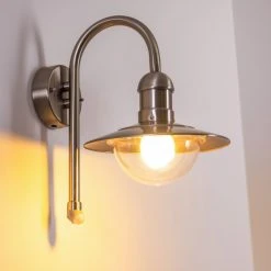 Hofstein Elima Au&szlig;enwandleuchte Edelstahl, 1-flammig, Bewegungsmelder -Außenleuchten Verkaufe elima aussenwandleuchte h168043 2