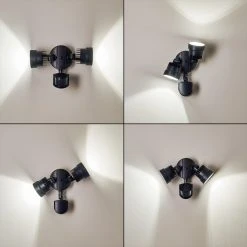 Hofstein Emmerlev Au&szlig;enwandleuchte LED Schwarz, 2-flammig, Bewegungsmelder -Außenleuchten Verkaufe emmerlev aussenwandleuchte h3304075 do1 3