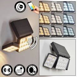 Hofstein Estampes Solarwandleuchte LED Anthrazit, 1-flammig, Bewegungsmelder