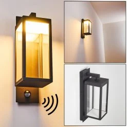 Hofstein Faroer Außenwandleuchte LED Anthrazit, 1-flammig, Bewegungsmelder