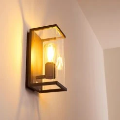 Hofstein Faroer Au&szlig;enwandleuchte Schwarz, 1-flammig, Bewegungsmelder -Außenleuchten Verkaufe faroer aussenwandleuchte h3353479 3