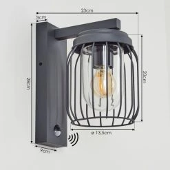 Hofstein Foothills Au&szlig;enwandleuchte Anthrazit, 1-flammig, Bewegungsmelder -Außenleuchten Verkaufe foothills aussenwandleuchte h3566602 3