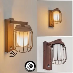 Hofstein Foothills Au&szlig;enwandleuchte Rostfarben, 1-flammig, Bewegungsmelder