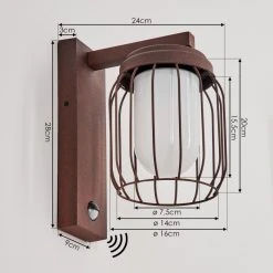Hofstein Foothills Au&szlig;enwandleuchte Rostfarben, 1-flammig, Bewegungsmelder -Außenleuchten Verkaufe foothills aussenwandleuchte h3588833 3
