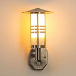 Hofstein Forli Au&szlig;enwandleuchte Edelstahl, 1-flammig, Bewegungsmelder -Außenleuchten Verkaufe forli aussenwandleuchte h165530 13