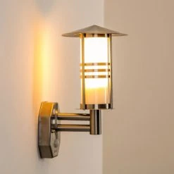Hofstein Forli Au&szlig;enwandleuchte Edelstahl, 1-flammig, Bewegungsmelder -Außenleuchten Verkaufe forli aussenwandleuchte h165530 4