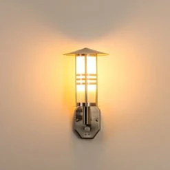 Hofstein Forli Au&szlig;enwandleuchte Edelstahl, 1-flammig, Bewegungsmelder -Außenleuchten Verkaufe forli aussenwandleuchte h165530 6