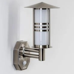 Hofstein Forli Au&szlig;enwandleuchte Edelstahl, 1-flammig, Bewegungsmelder -Außenleuchten Verkaufe forli aussenwandleuchte h165530 7