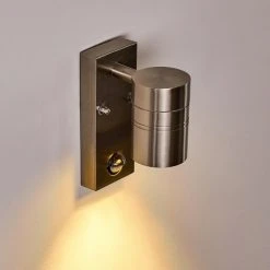 Hofstein Froslev Au&szlig;enwandleuchte LED Chrom, 1-flammig, Bewegungsmelder -Außenleuchten Verkaufe froslev aussenwandleuchte h3339046 do1 11