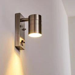 Hofstein Froslev Au&szlig;enwandleuchte LED Chrom, 1-flammig, Bewegungsmelder -Außenleuchten Verkaufe froslev aussenwandleuchte h3339046 do1 2