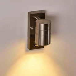 Hofstein Froslev Au&szlig;enwandleuchte LED Chrom, 1-flammig, Bewegungsmelder -Außenleuchten Verkaufe froslev aussenwandleuchte h3339046 do1 3