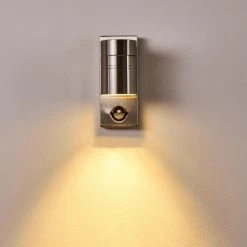 Hofstein Froslev Au&szlig;enwandleuchte LED Chrom, 1-flammig, Bewegungsmelder -Außenleuchten Verkaufe froslev aussenwandleuchte h3339046 do1 7