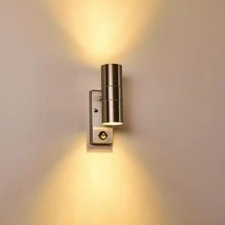 Hofstein Froslev Wandleuchte LED Chrom, 2-flammig, Bewegungsmelder -Außenleuchten Verkaufe froslev wandleuchte h3339602 do1 13