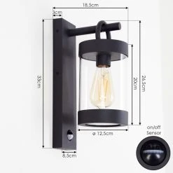 Hofstein Fulham Au&szlig;enwandleuchte Anthrazit, 1-flammig, Bewegungsmelder -Außenleuchten Verkaufe fulham aussenwandleuchte h3415078 3
