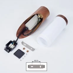 Hofstein Gaborone Au&szlig;enwandleuchte Braun, Holzoptik, 1-flammig, Bewegungsmelder -Außenleuchten Verkaufe gaborone aussenwandleuchte h3578179 4