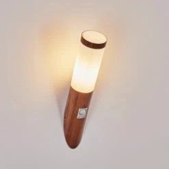 Hofstein Gaborone Au&szlig;enwandleuchte Braun, Holzoptik, 1-flammig, Bewegungsmelder -Außenleuchten Verkaufe gaborone aussenwandleuchte h3578179 6