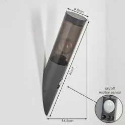Hofstein Gaborone Au&szlig;enwandleuchte Anthrazit, 1-flammig, Bewegungsmelder -Außenleuchten Verkaufe gaborone aussenwandleuchte h3611524 3