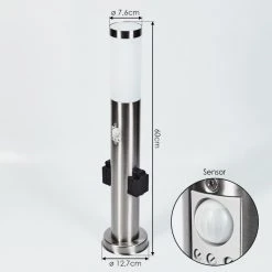 Hofstein Gaborone Wegeleuchte LED Nickel-Matt, 1-flammig, Bewegungsmelder -Außenleuchten Verkaufe gaborone wegeleuchte h3445730 3