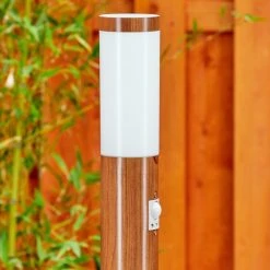 Hofstein Gaborone Wegeleuchte Braun, Holzoptik, 1-flammig, Bewegungsmelder -Außenleuchten Verkaufe gaborone wegeleuchte h3556016 10