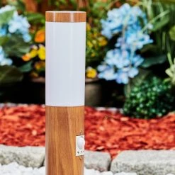 Hofstein Gaborone Wegeleuchte Braun, Holzoptik, 1-flammig, Bewegungsmelder -Außenleuchten Verkaufe gaborone wegeleuchte h3558225 11