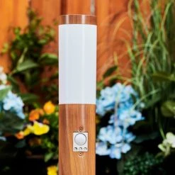 Hofstein Gaborone Wegeleuchte Braun, Holzoptik, 1-flammig, Bewegungsmelder -Außenleuchten Verkaufe gaborone wegeleuchte h3558225 9