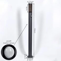 Hofstein Gaborone Wegeleuchte Anthrazit, 1-flammig, Bewegungsmelder -Außenleuchten Verkaufe gaborone wegeleuchte h3607923 3