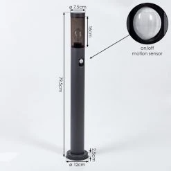 Hofstein Gaborone Wegeleuchte Anthrazit, 1-flammig, Bewegungsmelder -Außenleuchten Verkaufe gaborone wegeleuchte h3611005 3