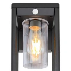 Globo CANDELA Au&szlig;enwandleuchte Schwarz, 1-flammig, Bewegungsmelder -Außenleuchten Verkaufe globo candela aussenwandleuchte 3135ws 5