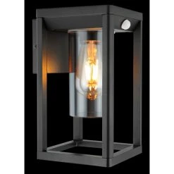 Globo CANDELA Au&szlig;enwandleuchte Schwarz, 1-flammig, Bewegungsmelder -Außenleuchten Verkaufe globo candela aussenwandleuchte 3135ws 7