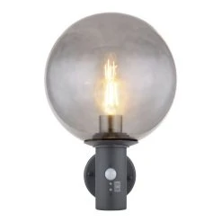 Globo HEDWIG Au&szlig;enwandleuchte Anthrazit, 1-flammig, Bewegungsmelder -Außenleuchten Verkaufe globo hedwig aussenwandleuchte 31865s 2