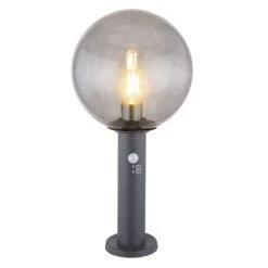 Globo HEDWIG Wegeleuchte Anthrazit, 1-flammig, Bewegungsmelder