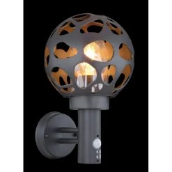 Globo HILARIO Au&szlig;enwandleuchte Anthrazit, 1-flammig, Bewegungsmelder -Außenleuchten Verkaufe globo hilario aussenwandleuchte 31805s 2