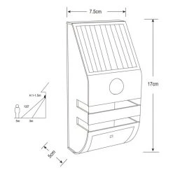 Globo LOGAN Solarleuchte LED Schwarz, 2-flammig, Bewegungsmelder -Außenleuchten Verkaufe globo logan solarleuchte 334812 10