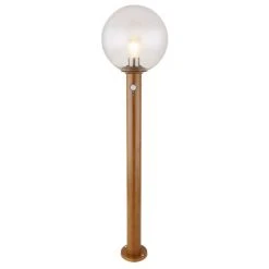 Globo OSSY Wegeleuchte Holzoptik, 1-flammig, Bewegungsmelder