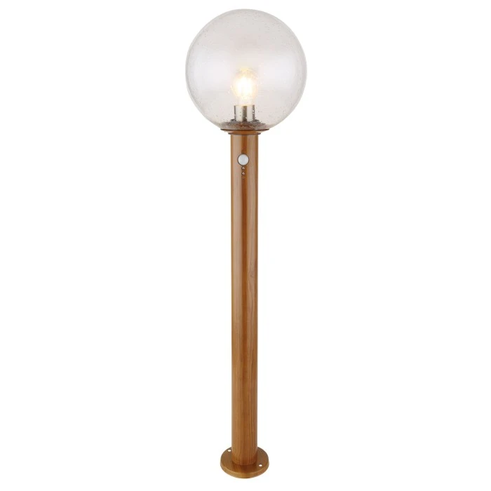 Globo OSSY Wegeleuchte Holzoptik, 1-flammig, Bewegungsmelder 1 Globo OSSY Wegeleuchte Holzoptik, 1-flammig, Bewegungsmelder