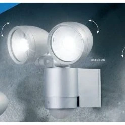 Globo RADIATOR II Strahler Silber, 2-flammig, Bewegungsmelder