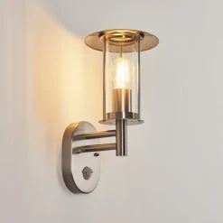 Hofstein Gray Au&szlig;enwandleuchte Edelstahl, 1-flammig, Bewegungsmelder -Außenleuchten Verkaufe gray aussenwandleuchte h3597170 6