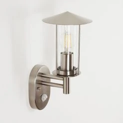 Hofstein Gray Au&szlig;enwandleuchte Edelstahl, 1-flammig, Bewegungsmelder -Außenleuchten Verkaufe gray aussenwandleuchte h3597170 7