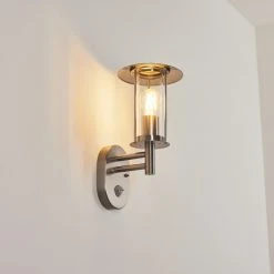 Hofstein Gray Au&szlig;enwandleuchte Edelstahl, 1-flammig, Bewegungsmelder -Außenleuchten Verkaufe gray aussenwandleuchte h3597170 8