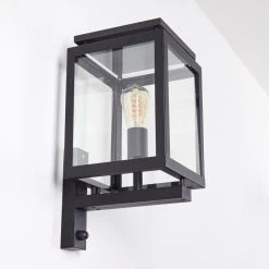 Hofstein Greensboro Aussenwandleuchte Schwarz, 1-flammig, Bewegungsmelder -Außenleuchten Verkaufe greensboro aussenwandleuchte h3369265 18