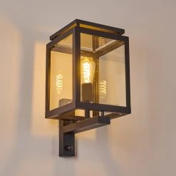 Hofstein Greensboro Aussenwandleuchte Schwarz, 1-flammig, Bewegungsmelder -Außenleuchten Verkaufe greensboro aussenwandleuchte h3369265 2